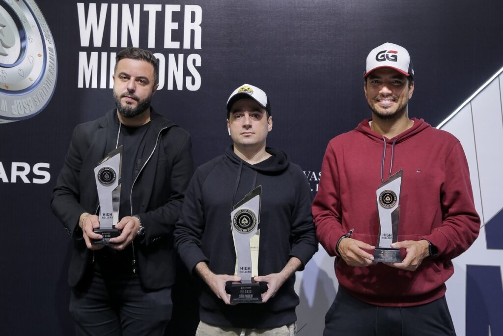 Pódio PLO Progressive KO 1-Day High Roller do BSOP Winter Millions