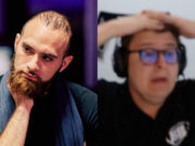 Aram Zobian acertou um out e deixou Alan Ferreira incrédulo na transmissão da WSOP Online (Foto: PokerGO)