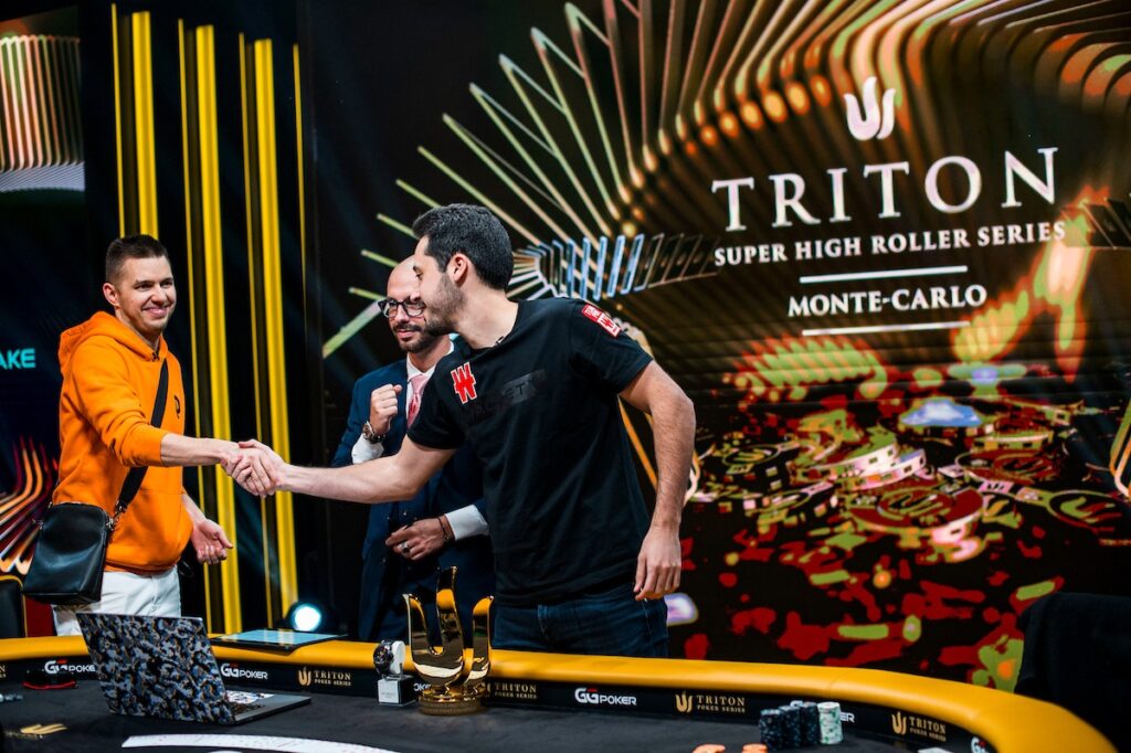 Matthias Eibinger e Adrian Mateos selaram acordo no heads-up (foto: Triton Poker)