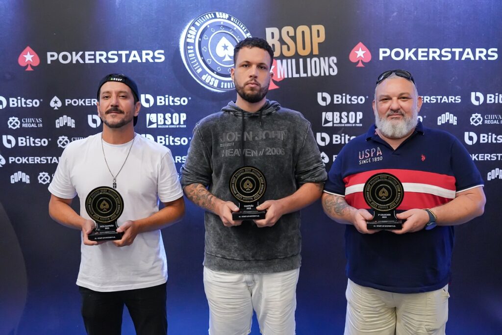 Pódio do Start-Up Mystery KO do BSOP Millions