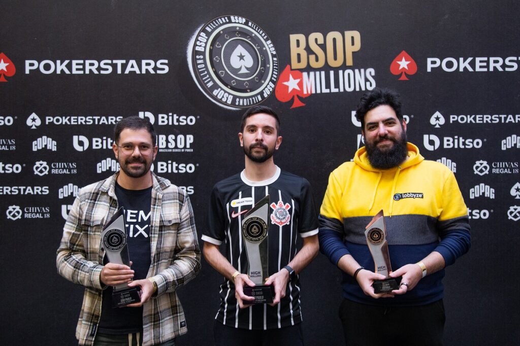 Pódio do High Rollers do BSOP Millions