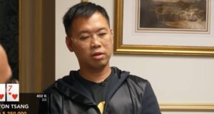 Elton Tsang foi surpreendido pela aposta de Dan Cates na Triton Londres (Foto: Reprodução/YouTube @tritonpoker)