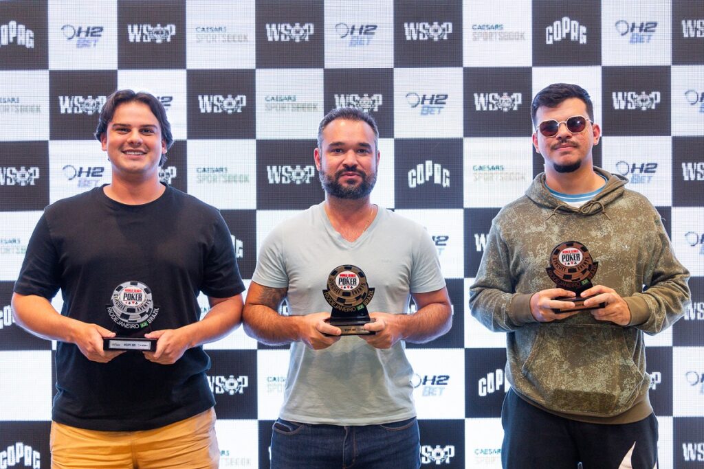 Pódio do 2-Day High Rollers da WSOP Brazil