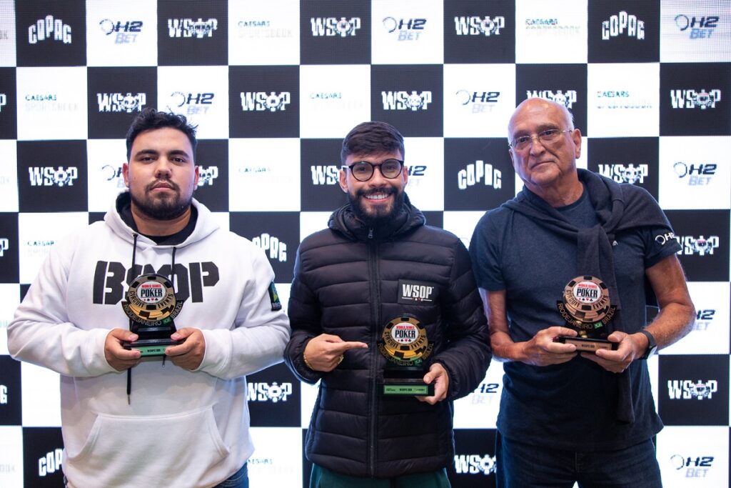 Pódio do Freezeout da WSOP Brazil