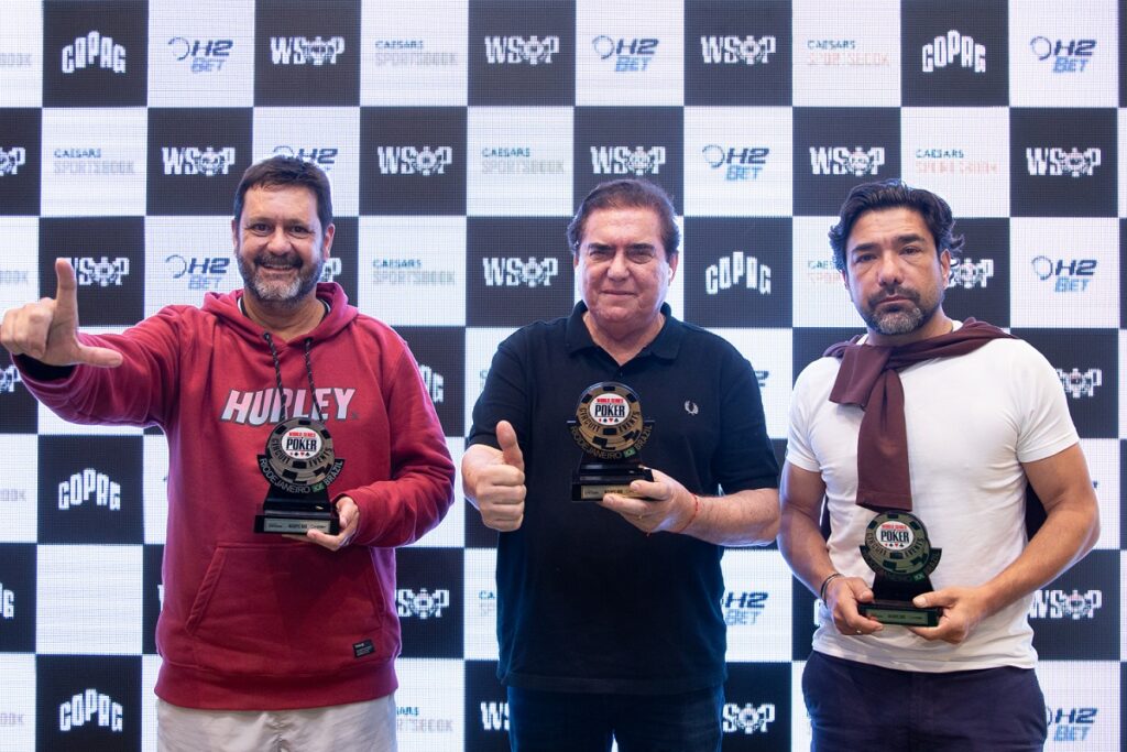 Pódio do Seniors da WSOP Brazil