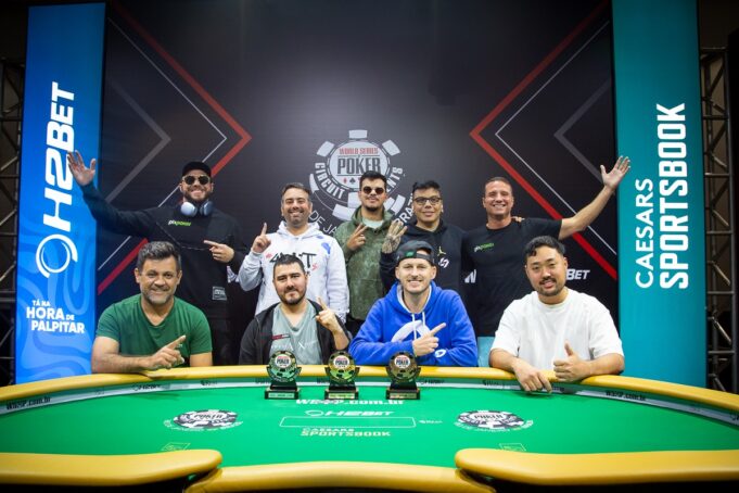 Mesa final do High Roller da WSOP Brazil, liderada por Sebastian Fonseca