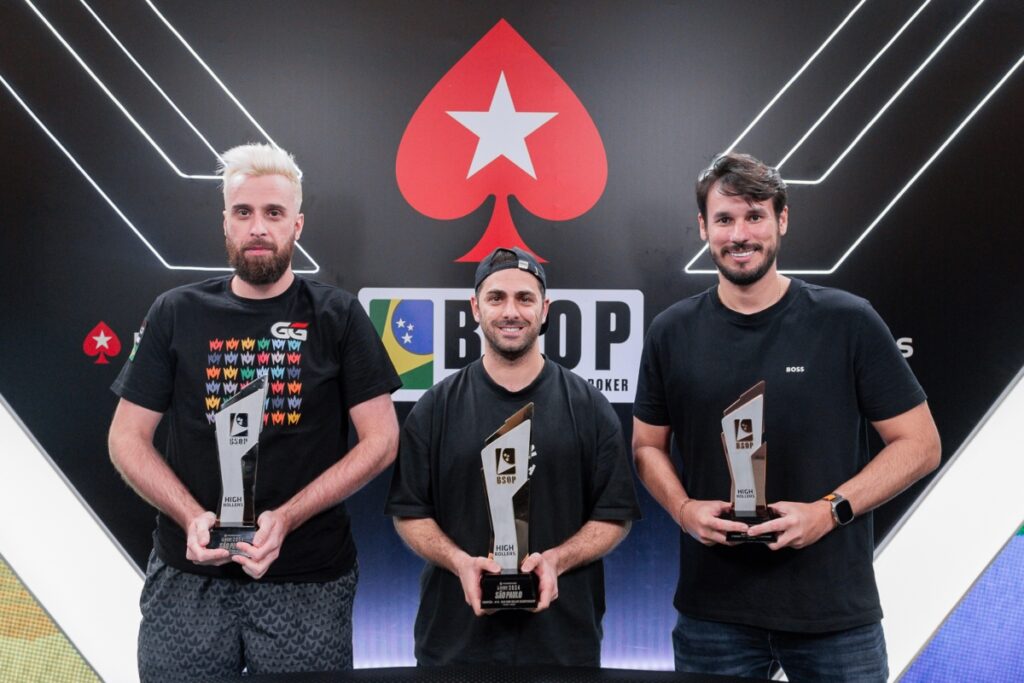 Pódio do High Roller Championship do BSOP São Paulo