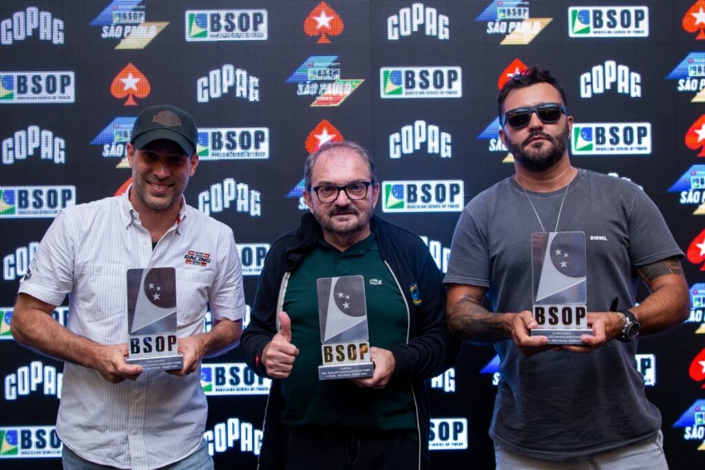 Pódio do Last Chance Deepstack Turbo do BSOP São Paulo