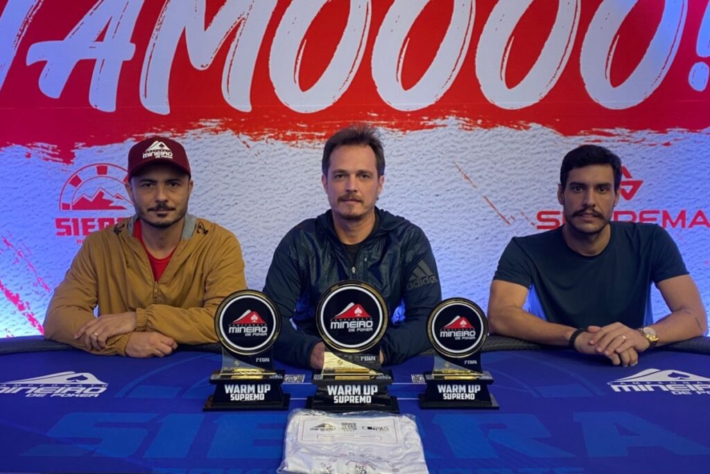 Pódio do Warm-Up Supremo do Campeonato Mineiro de Poker