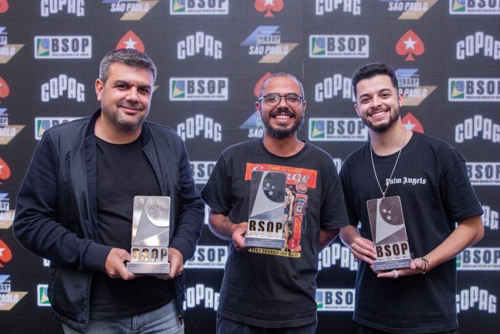 Pódio do Win The Button Turbo KO do BSOP São Paulo