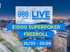 Freeroll do 888LIVE Bucareste distribuirá US$ 1.000